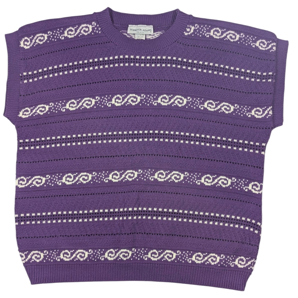 Vintage Jennifer Adams acrylic, mixed knit sweater vest. Large